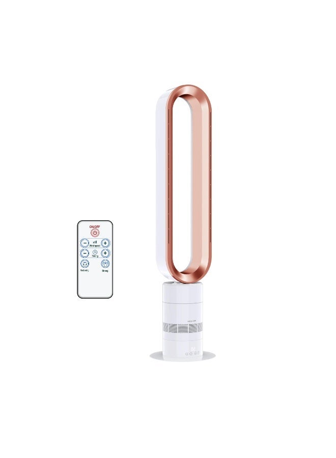 GREEN LION Rechargeable Air Cooler / Natural Wind for Pregnant Women & Babies / UK Plug Adapter / 1-10 Level Speed / DC Brushless Motor / Leafless Safe / 6200 RPM / LCD Touchscreen / Energy Saving - Gold & White - Image 1